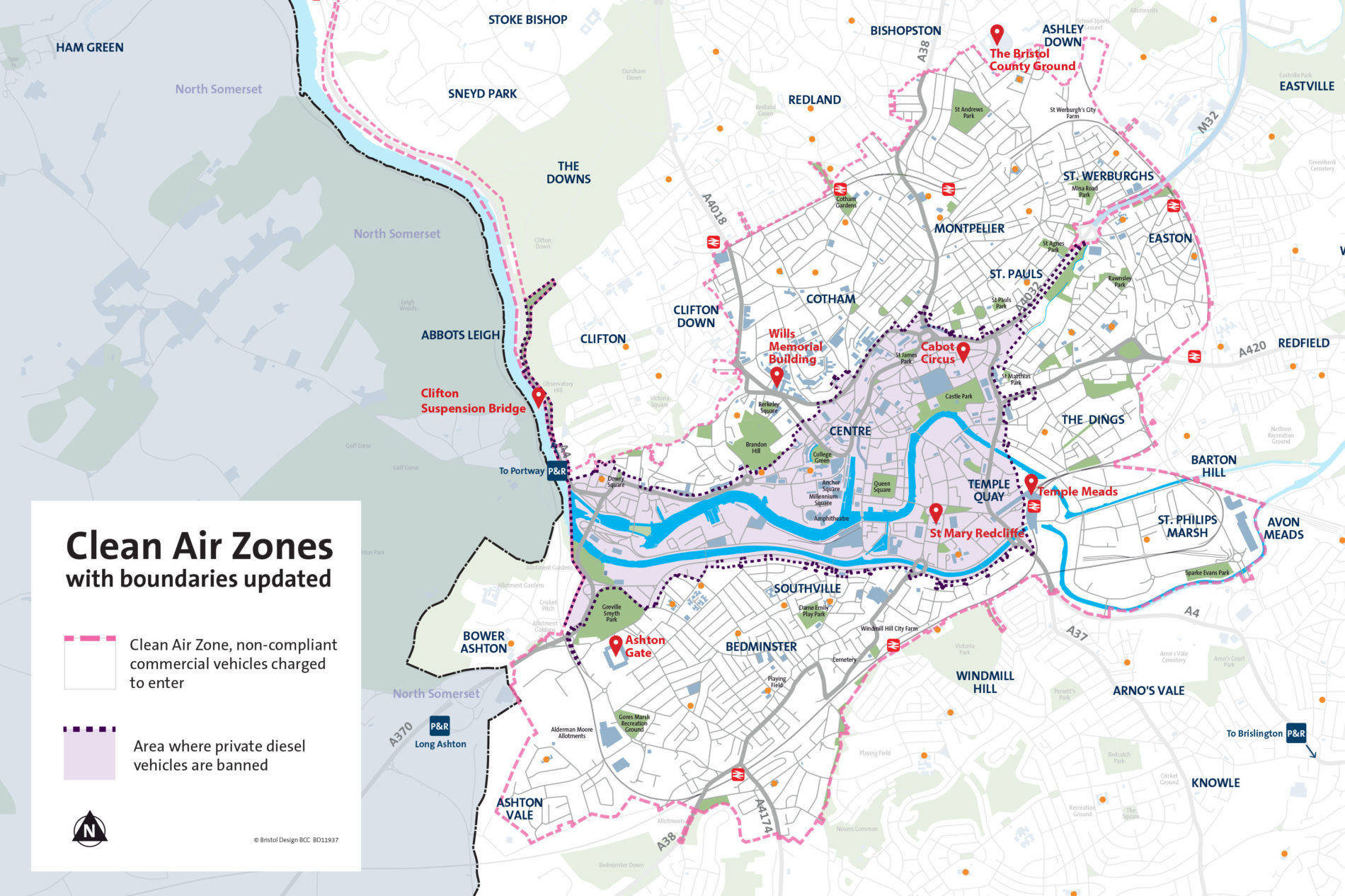 Ban cars from city centres. Бристоль граница. Clean Air Zone Vena. Proposal for the City Council. Plan Zone.