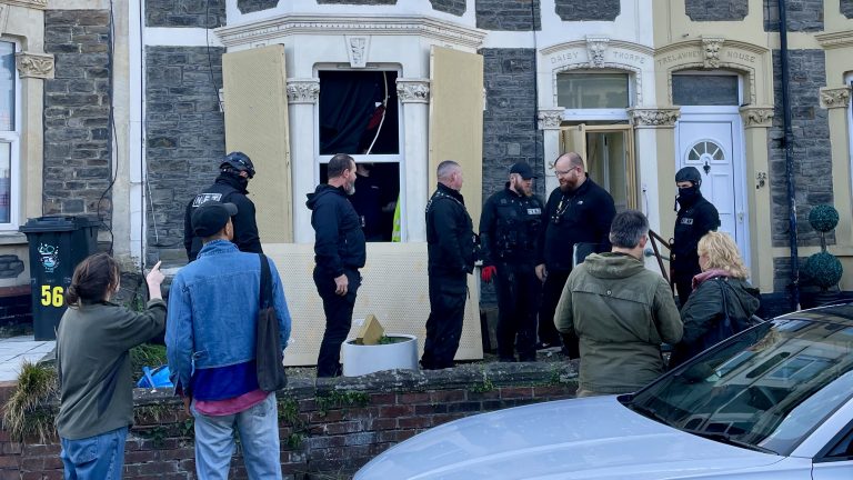 Image of bailiffs during an eviction at a home in Easton, Bristol (credit: Alex Turner)
