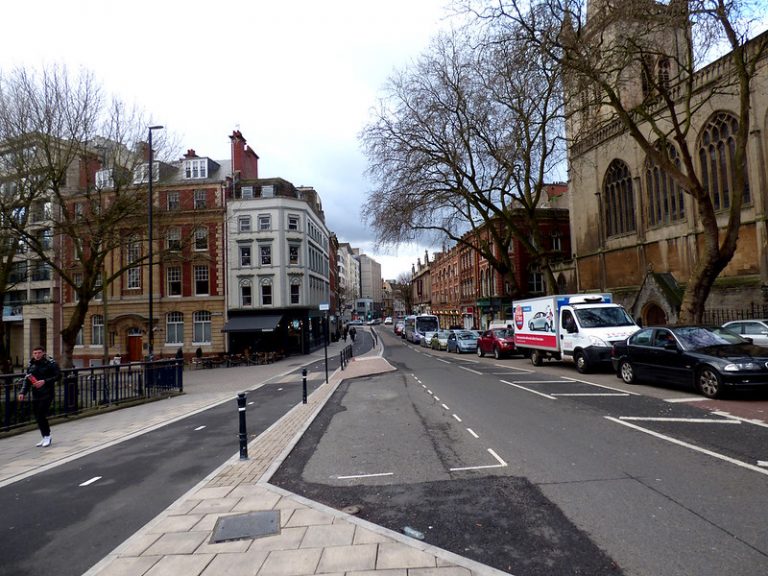 Image of cycle lane in Bristol