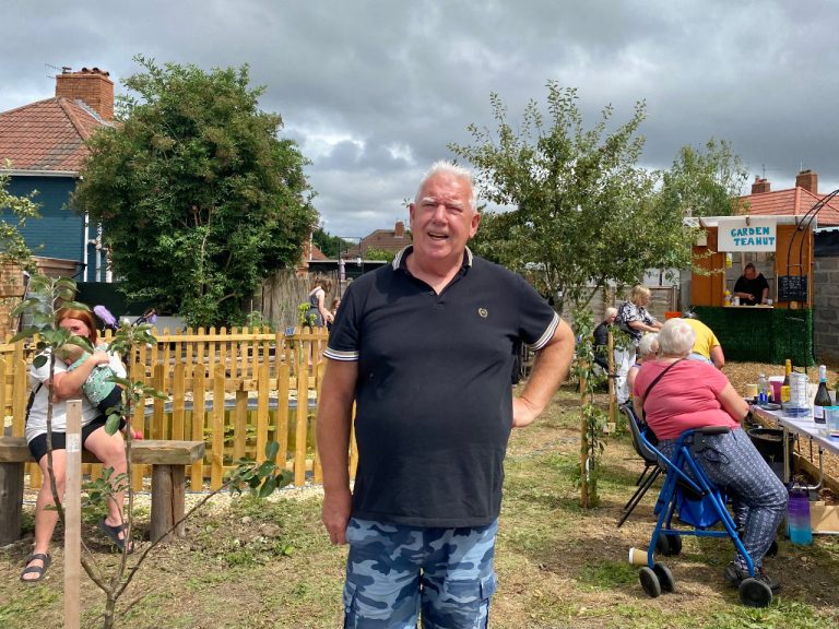 Image of Knowle West resident Sean Casey at Belfast Walk community garden (credit: Charlie Watts)
